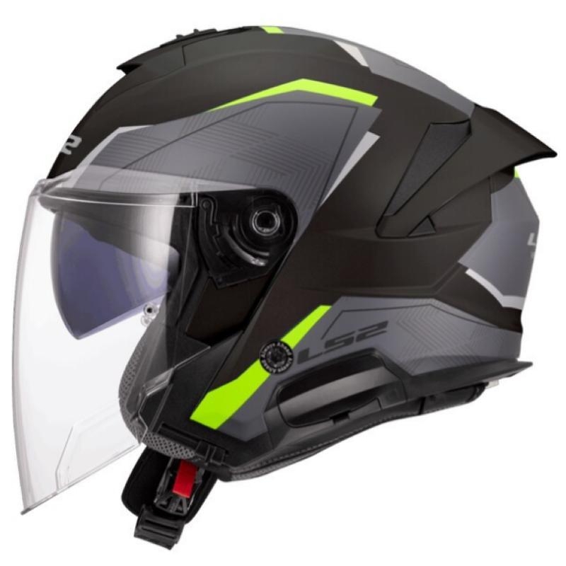 Casco Jet Ls2 OF618 Verso II Air Nero H-V Giallo Opaco