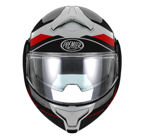 Casco Modulare Premier X-Charger JU8BM Grigio Rosso Nero Opaco