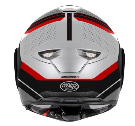 Casco Modulare Premier X-Charger JU8BM Grigio Rosso Nero Opaco