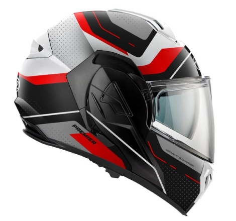 Casco Modulare Premier X-Charger JU8BM Grigio Rosso Nero Opaco