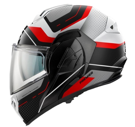 Casco Modulare Premier X-Charger JU8BM Grigio Rosso Nero Opaco