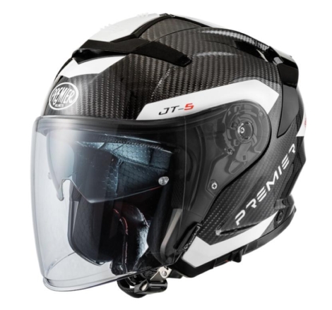 Casco Jet Premier JT5 CARBON MA8 Carbonio Nero Bianco