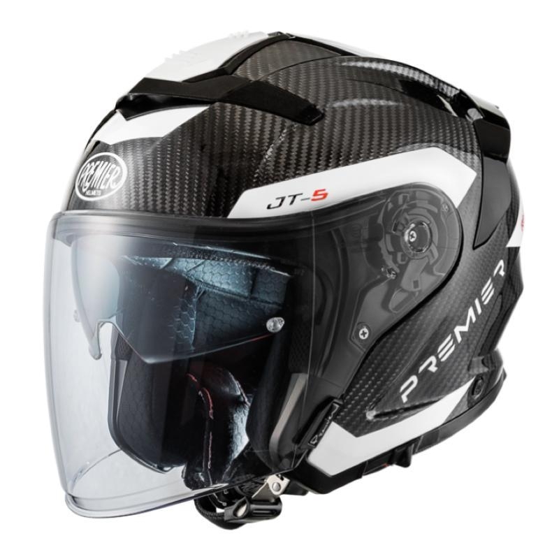 Casco Jet Premier JT5 CARBON MA8 Carbonio Nero Bianco
