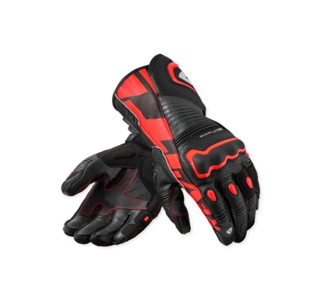 Guanti Moto Pelle Rev'it Aragon 3 Nero Neon Rosso
