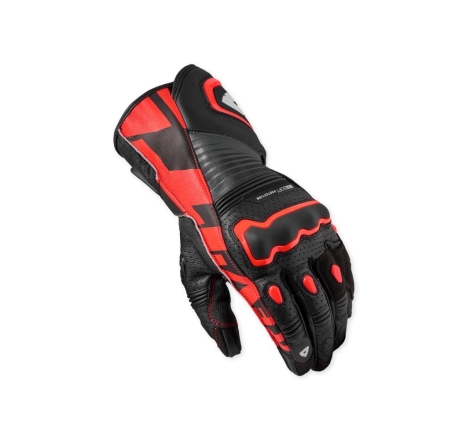Guanti Moto Pelle Rev'it Aragon 3 Nero Neon Rosso