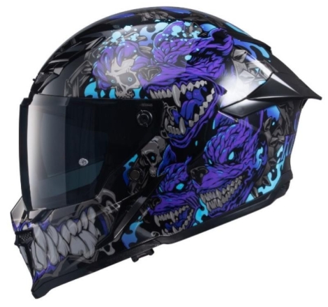 Casco integrale Mph Blade GATE KEEPER Nero Viola Blu