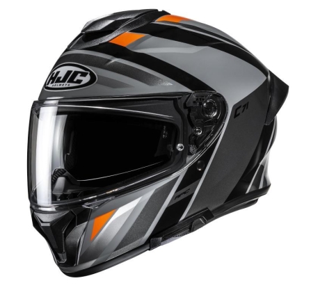 Casco Integrale Hjc C71 FABER Grigio Nero Arancione