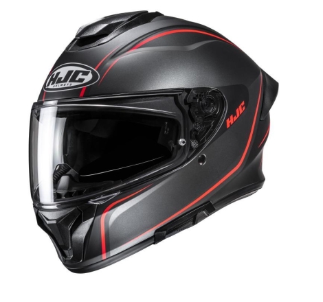 Casco Integrale Hjc C71 QUEZ Grigio Rosso Opaco