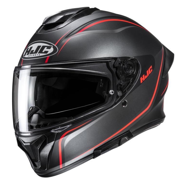 Casco Integrale Hjc C71 QUEZ Grigio Rosso Opaco