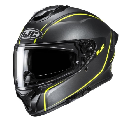 Casco Integrale Hjc C71 QUEZ Grigio Giallo Opaco