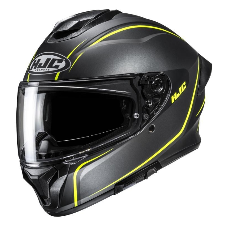 Casco Integrale Hjc C71 QUEZ Grigio Giallo Opaco