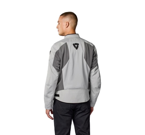 Giubbino Moto Rev'it TORQUE 3 H2O Grigio Chiaro Rosso