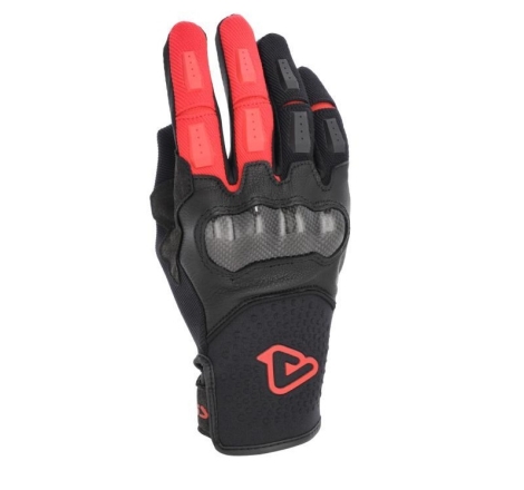 Guanti Moto Pelle Tessuto Acerbis Carbon G 5.0 Nero Rosso