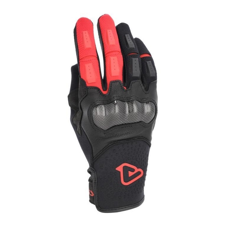 Guanti Moto Pelle Tessuto Acerbis Carbon G 5.0 Nero Rosso