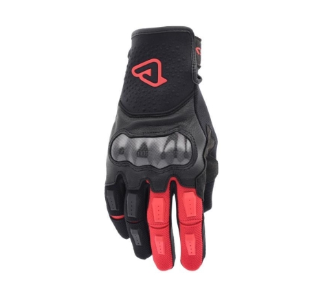 Guanti Moto Pelle Tessuto Acerbis Carbon G 5.0 Nero Rosso
