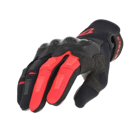 Guanti Moto Pelle Tessuto Acerbis Carbon G 5.0 Nero Rosso
