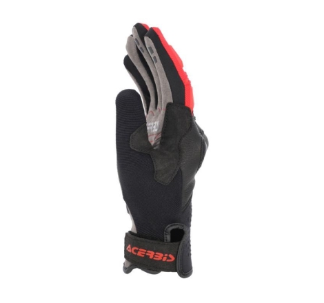 Guanti Moto Pelle Tessuto Acerbis Carbon G 5.0 Nero Rosso