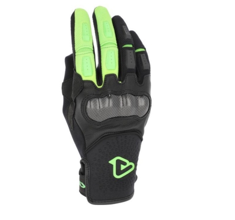 Guanti Moto Pelle Tessuto Acerbis Carbon G 5.0 Nero Verde