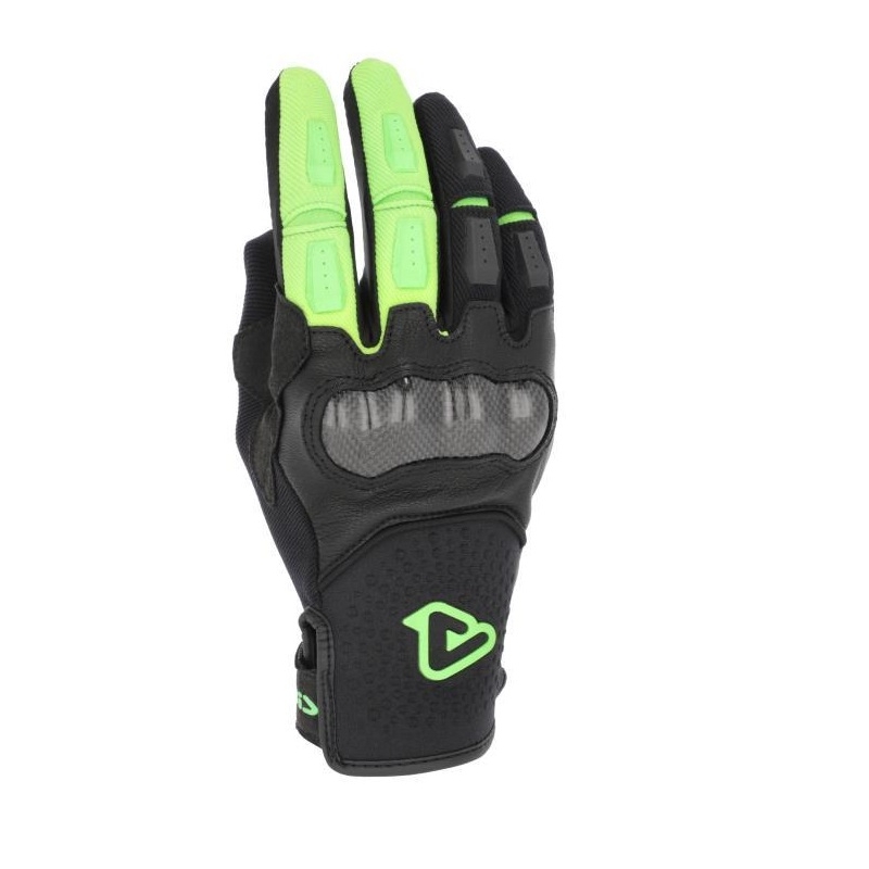 Guanti Moto Pelle Tessuto Acerbis Carbon G 5.0 Nero Verde