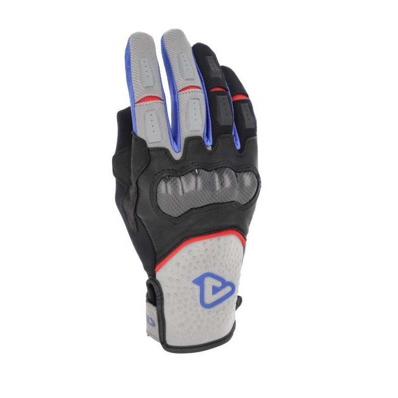 Guanti Moto Pelle Tessuto Acerbis Carbon G 5.0 Grigio Blu