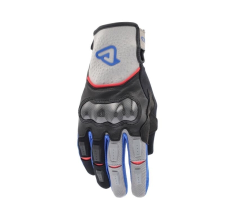 Guanti Moto Pelle Tessuto Acerbis Carbon G 5.0 Grigio Blu