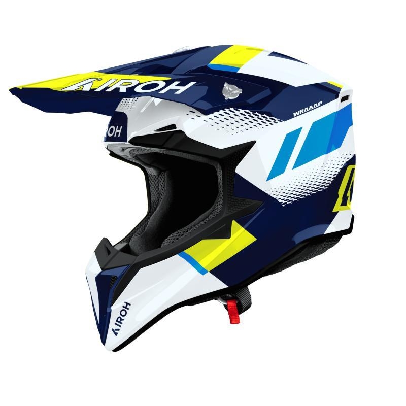 Casco Cross Airoh WRAAAP VISION Giallo Blu