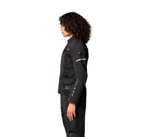 Giacca moto in tessuto Rev'it OUTBACK 5 H2O Donna 3 Strati Nero
