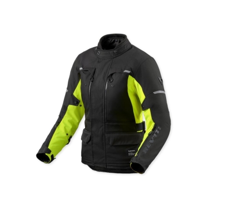 Giacca moto in tessuto Rev'it OUTBACK 5 H2O Donna 3 Strati Nero Giallo Neon