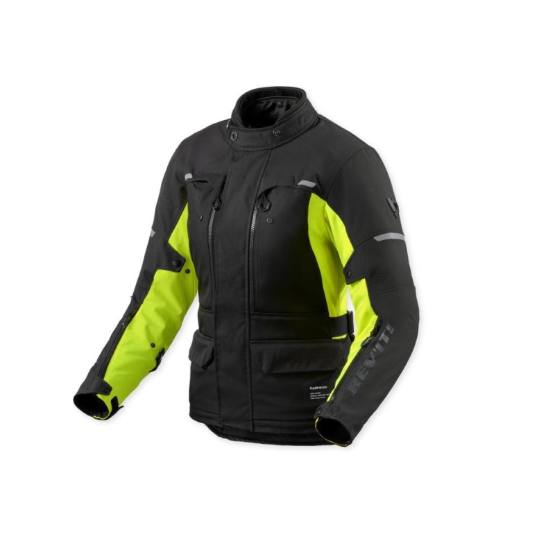 Giacca moto in tessuto Rev'it OUTBACK 5 H2O Donna 3 Strati Nero Giallo Neon