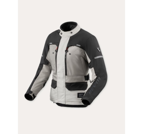 Giacca moto in tessuto Rev'it OUTBACK 5 H2O Donna 3 Strati Argento Nero