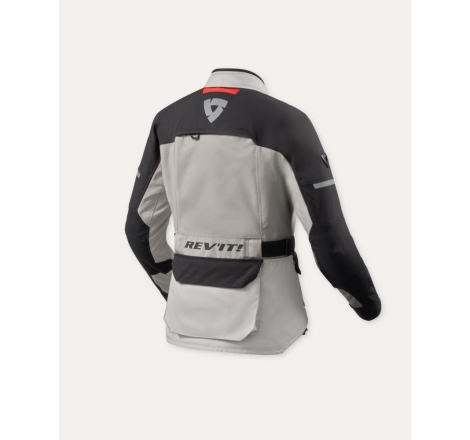 Giacca moto in tessuto Rev'it OUTBACK 5 H2O Donna 3 Strati Argento Nero