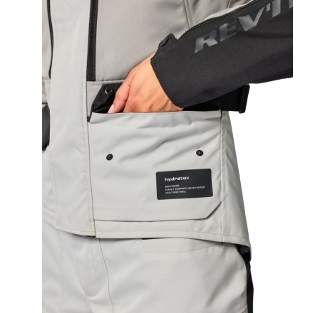 Giacca moto in tessuto Rev'it OUTBACK 5 H2O Donna 3 Strati Argento Nero