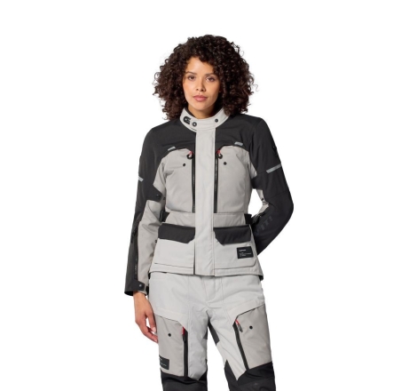 Giacca moto in tessuto Rev'it OUTBACK 5 H2O Donna 3 Strati Argento Nero
