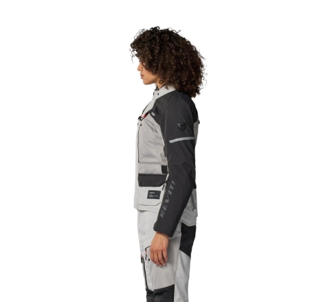 Giacca moto in tessuto Rev'it OUTBACK 5 H2O Donna 3 Strati Argento Nero