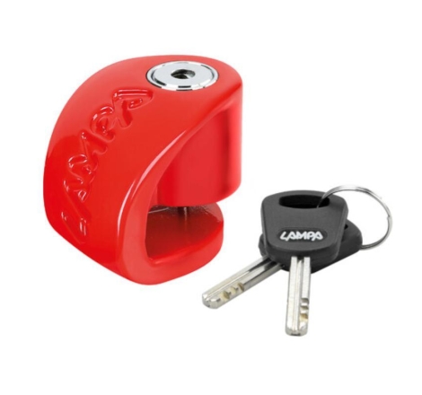 Blocca Disco Moto Lampa STONE XS Perno 5,5mm Rosso