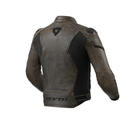 Giubbino moto Rev'it in Pelle PARALLAX Marrone