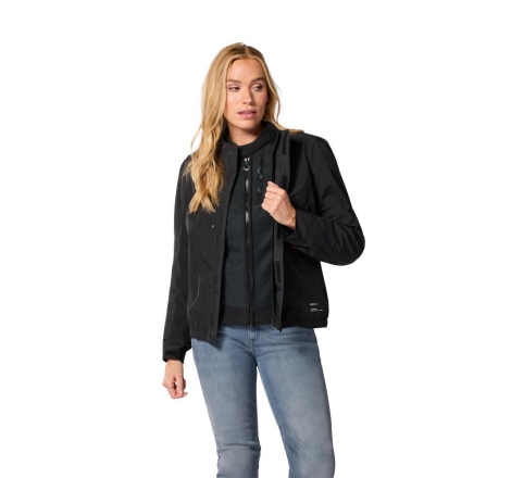 Giubbino moto in Tessuto traforato Estivo Rev'it HIGHCREST H2O Donna Nero
