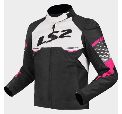 Giubbino Tessuto Ls2 APEX Donna Impermeabile Nero Bianco Rosa