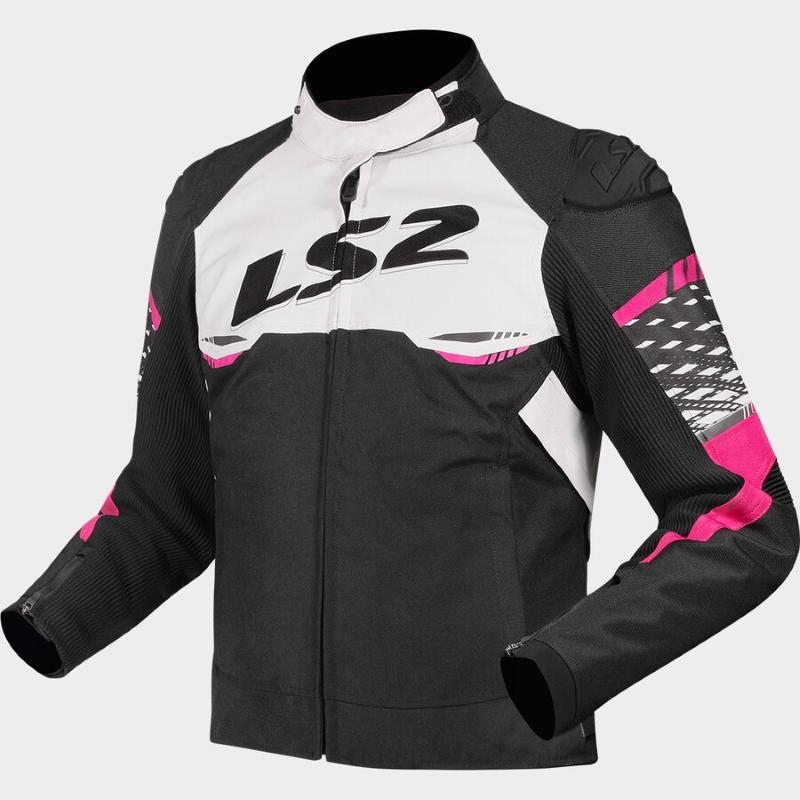 Giubbino Tessuto Ls2 APEX Donna Impermeabile Nero Bianco Rosa