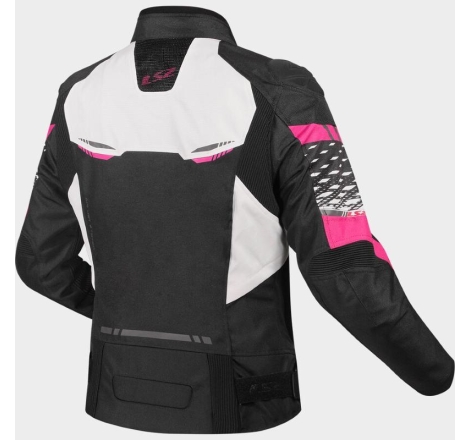 Giubbino Tessuto Ls2 APEX Donna Impermeabile Nero Bianco Rosa