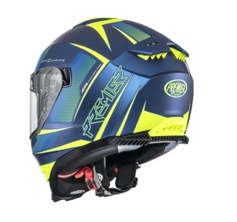 Casco Integrale Premier Typhoon FR12BM Blu Giallo Fluo Opaco
