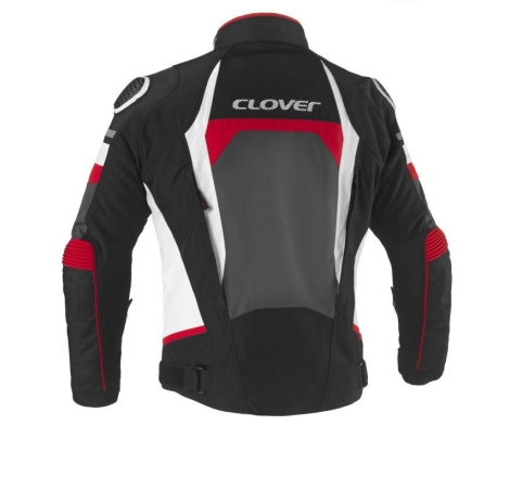 Giubbino Moto in Tessuto Clover Airblade 5 Bianco Rosso