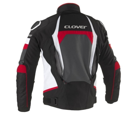 Giubbino Moto in Tessuto Clover Airblade 5 Bianco Rosso