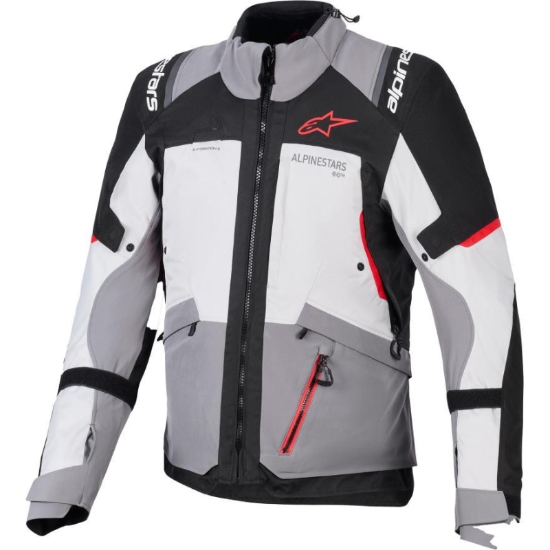 Giacca moto in tessuto Alpinestars Andes V4 Drystar Grigio Nero Rosso