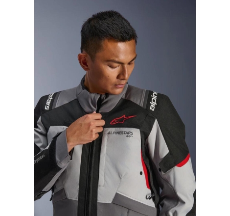 Giacca moto in tessuto Alpinestars Andes V4 Drystar Grigio Nero Rosso