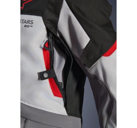 Giacca moto in tessuto Alpinestars Andes V4 Drystar Grigio Nero Rosso