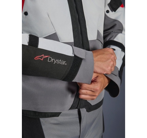 Giacca moto in tessuto Alpinestars Andes V4 Drystar Grigio Nero Rosso