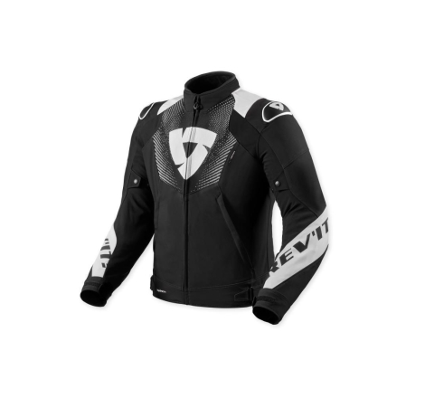 Giubbino moto in tessuto Rev'it HYPERSPEED 3 H2O Impermeabile Nero Bianco