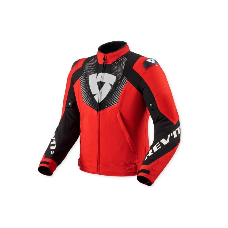 Giubbino moto in tessuto Rev'it HYPERSPEED 3 H2O Impermeabile Rosso Nero