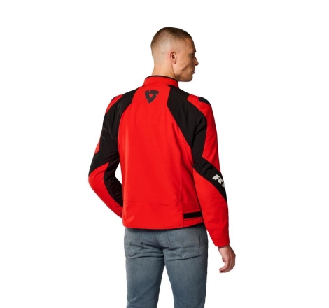 Giubbino moto in tessuto Rev'it HYPERSPEED 3 H2O Impermeabile Rosso Nero